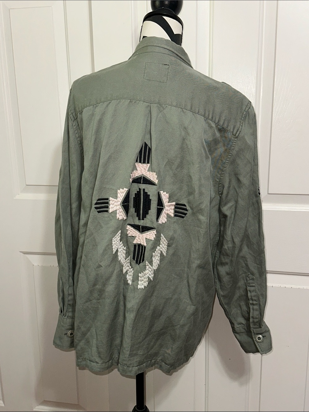 Rails Sage Green Elliot Embroidered Button Up